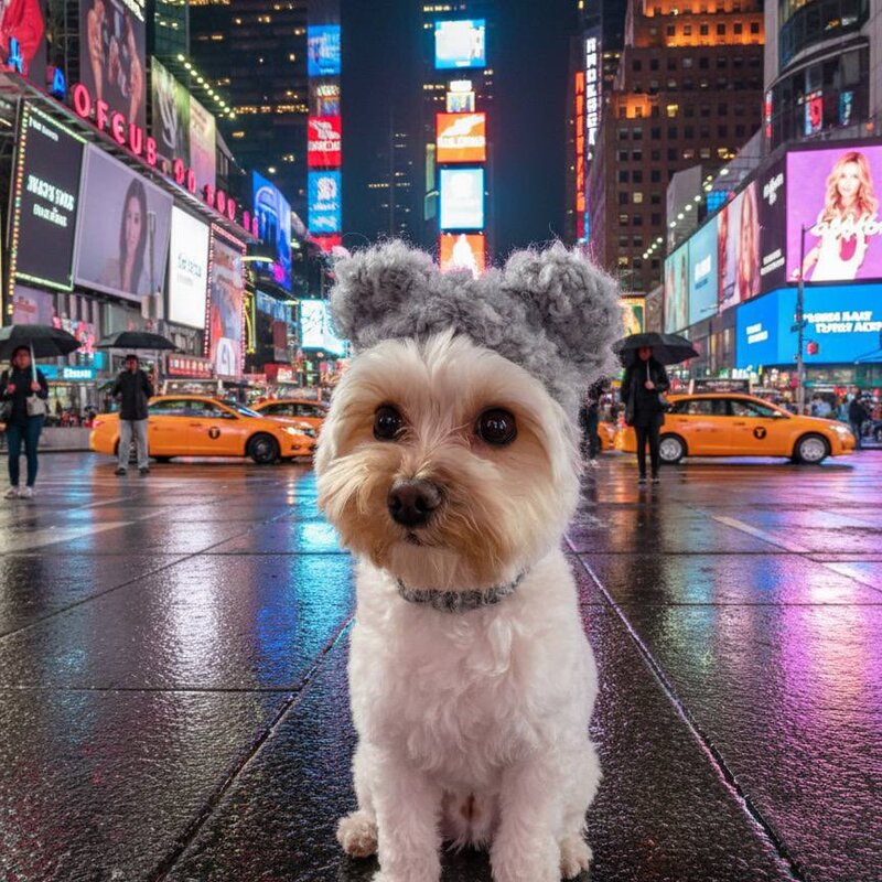 Гринч в шапке на Таймс Сквер